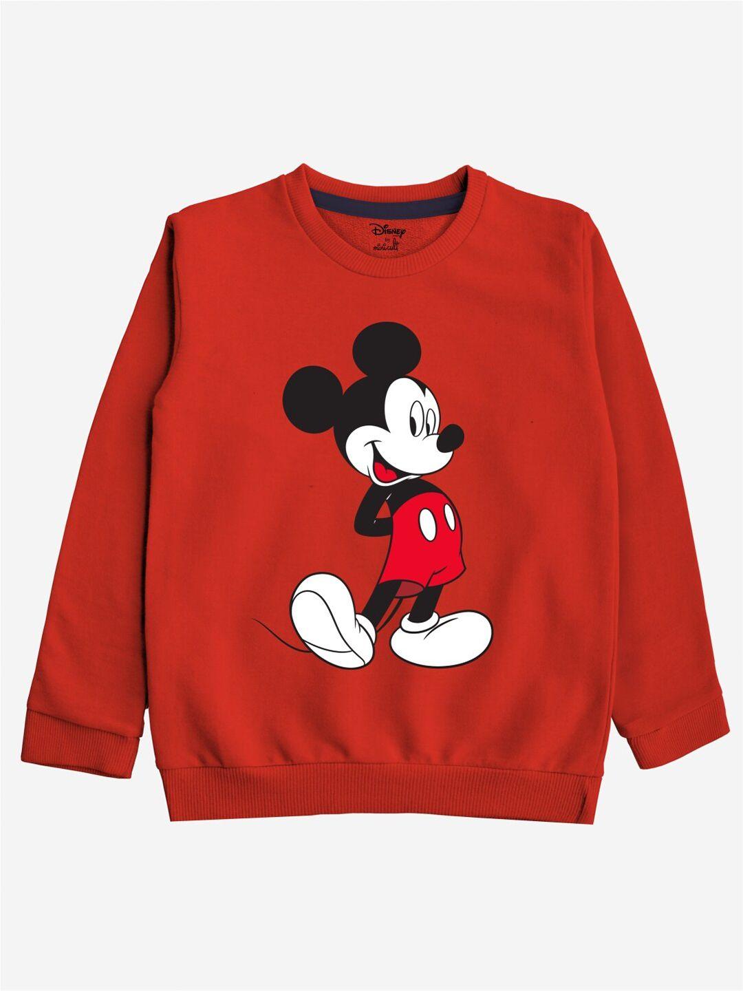 minicult kids red mickey mouse printed sweatshirt