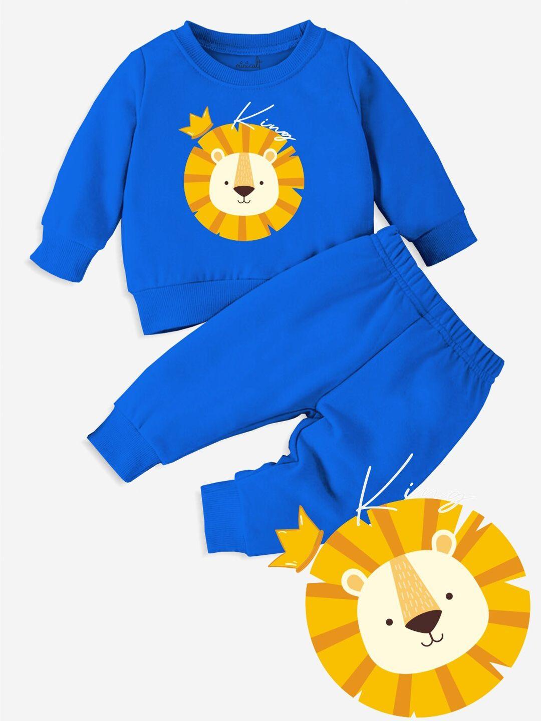 minicult unisex kids blue & yellow printed t-shirt with pyjamas