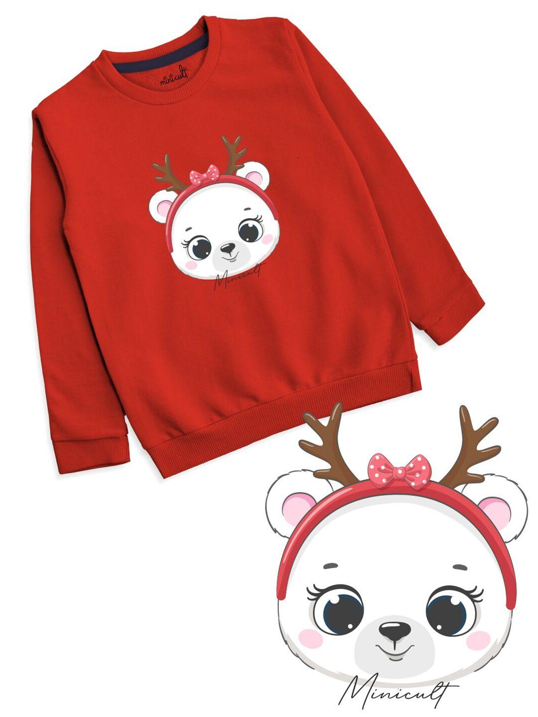 minicult unisex kids red printed sweatshirt