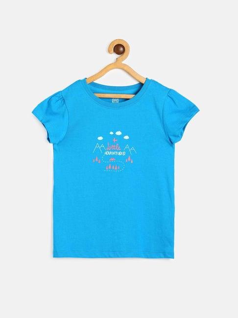 miniklub kids blue printed top