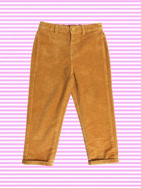 miniklub kids brown self design pants