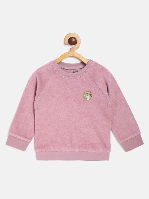 miniklub kids dusty pink solid full sleeves sweatshirt