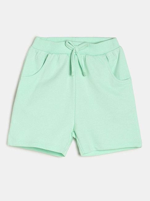 miniklub kids mint green solid shorts