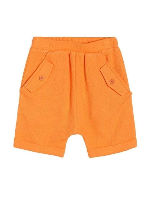 miniklub kids orange cotton regular fit shorts