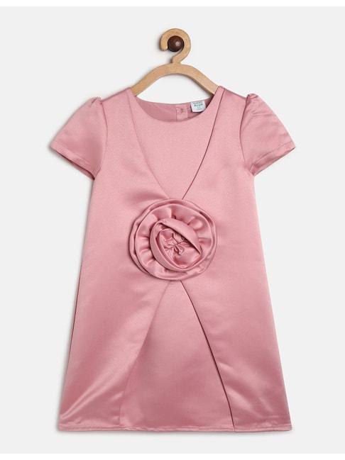 miniklub kids pink applique dress