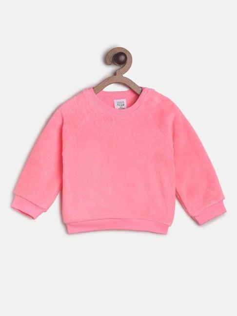 miniklub kids pink solid full sleeves sweatshirt