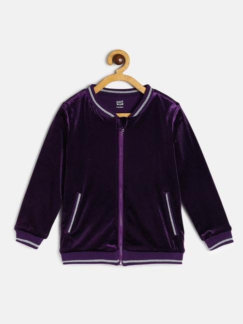 miniklub kids purple solid full sleeves jacket