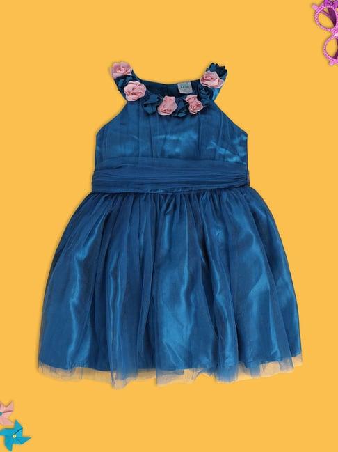 miniklub kids royal blue applique dress