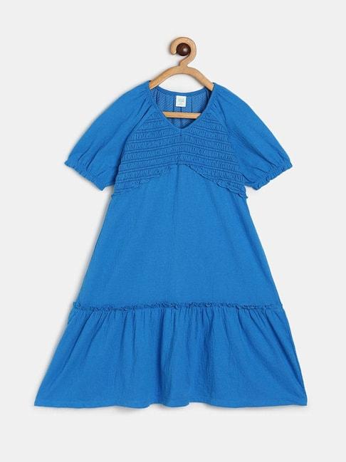 miniklub kids royal blue solid dress