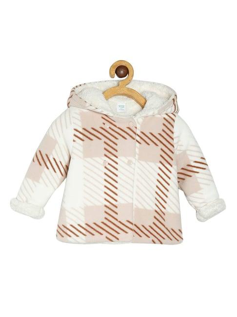 miniklub kids beige checks full sleeves jacket