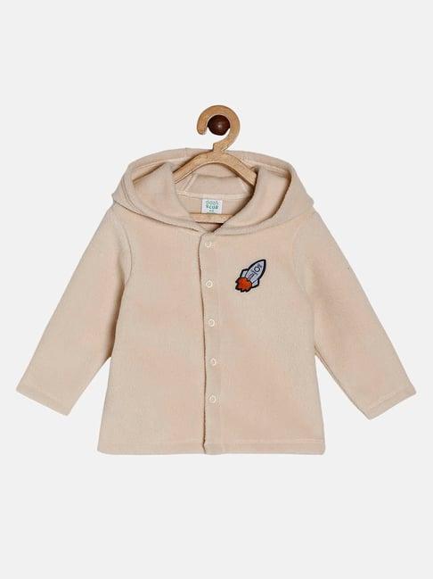 miniklub kids beige solid full sleeves jacket