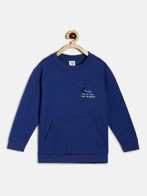 miniklub kids blue graphic print full sleeves sweatshirt