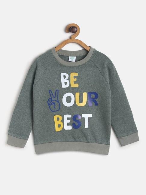 miniklub kids grey printed full sleeves sweatshirt