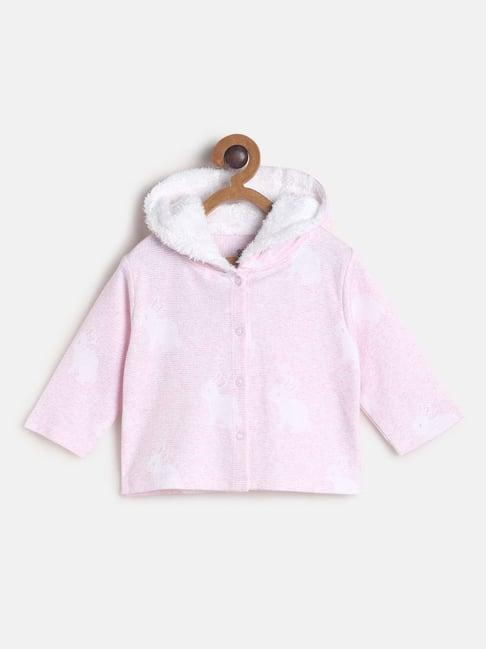 miniklub kids light pink printed full sleeves jacket