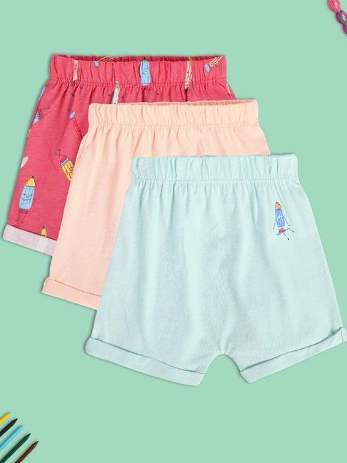 miniklub kids multicolor printed shorts (pack of 3)