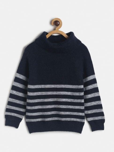 miniklub kids navy striped full sleeves sweater