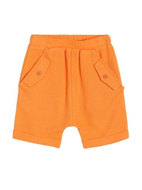 miniklub kids orange cotton regular fit shorts