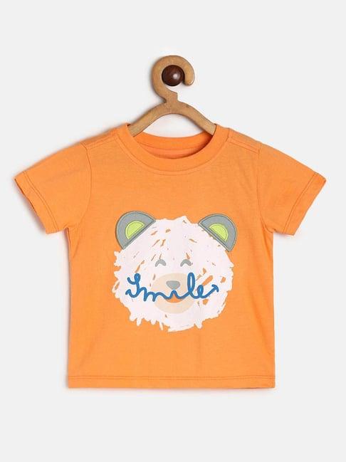 miniklub kids orange printed t-shirt