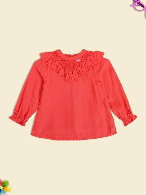 miniklub kids red solid full sleeves top