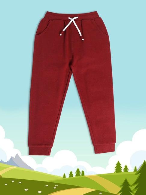 miniklub kids red solid joggers