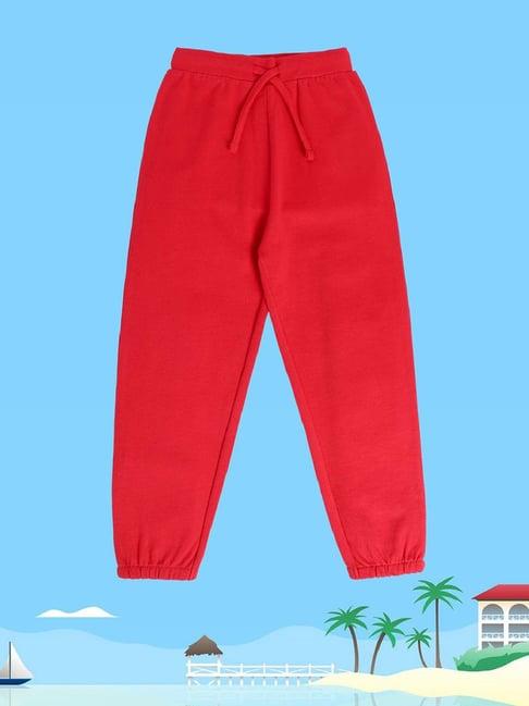 miniklub kids red solid joggers