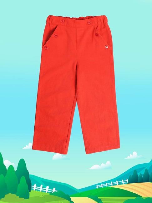 miniklub kids red solid pants