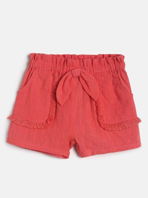 miniklub kids red solid shorts