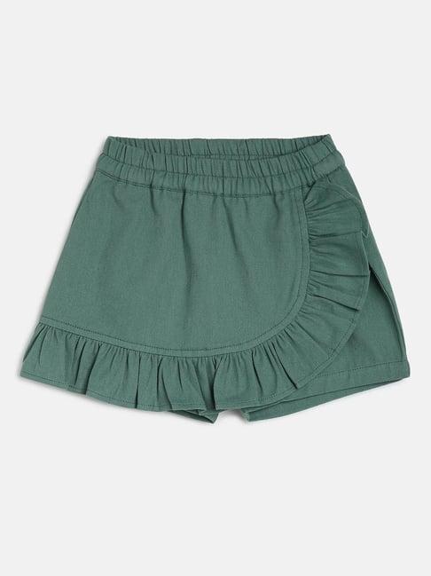 miniklub kids sage green solid shorts