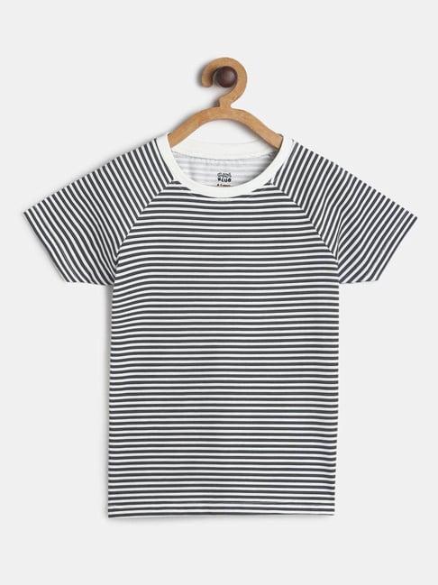 miniklub kids white & black striped t-shirt