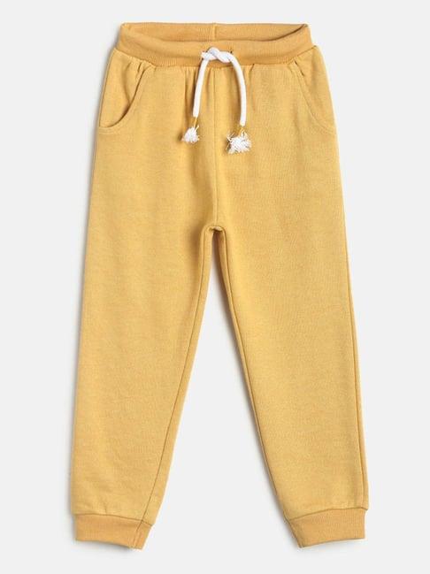 miniklub kids yellow solid joggers