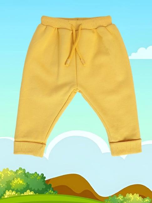 miniklub kids yellow solid joggers