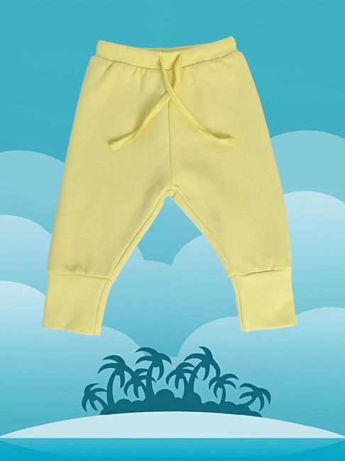 miniklub kids yellow solid joggers