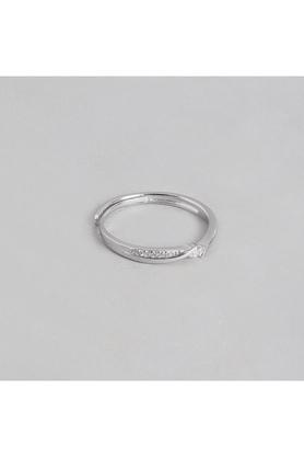 minimal cz studded 925 sterling silver women ring