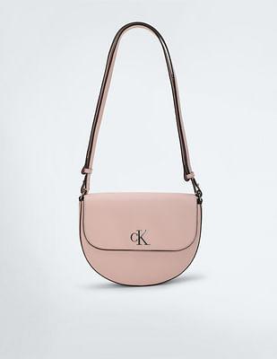 minimal monogram saddle bag