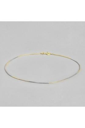 minimal triple toned 925 sterling silver anklet