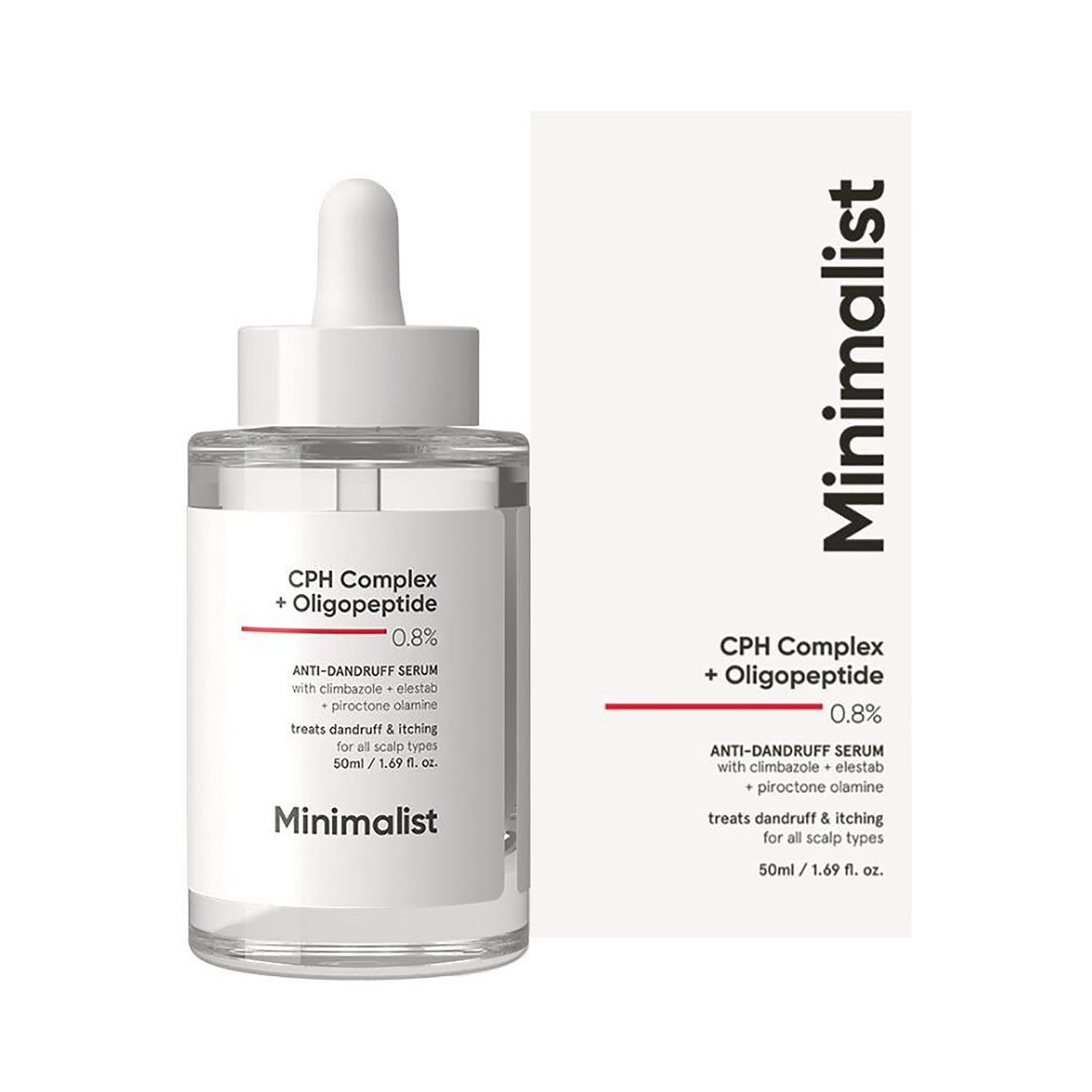 minimalist 0.8% cph complex + oligopeptide anti-dandruff serum treats dandruff & itching (50ml)