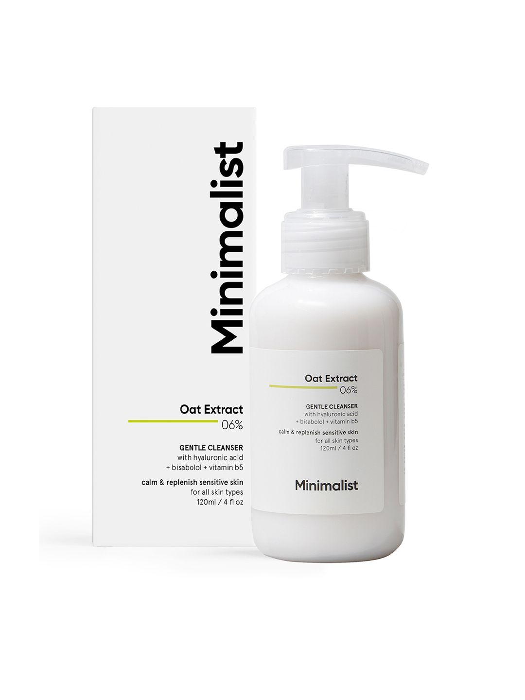 minimalist 6% oat extract gentle cleanser with hyaluronic acid for sensitive skin - 120 ml