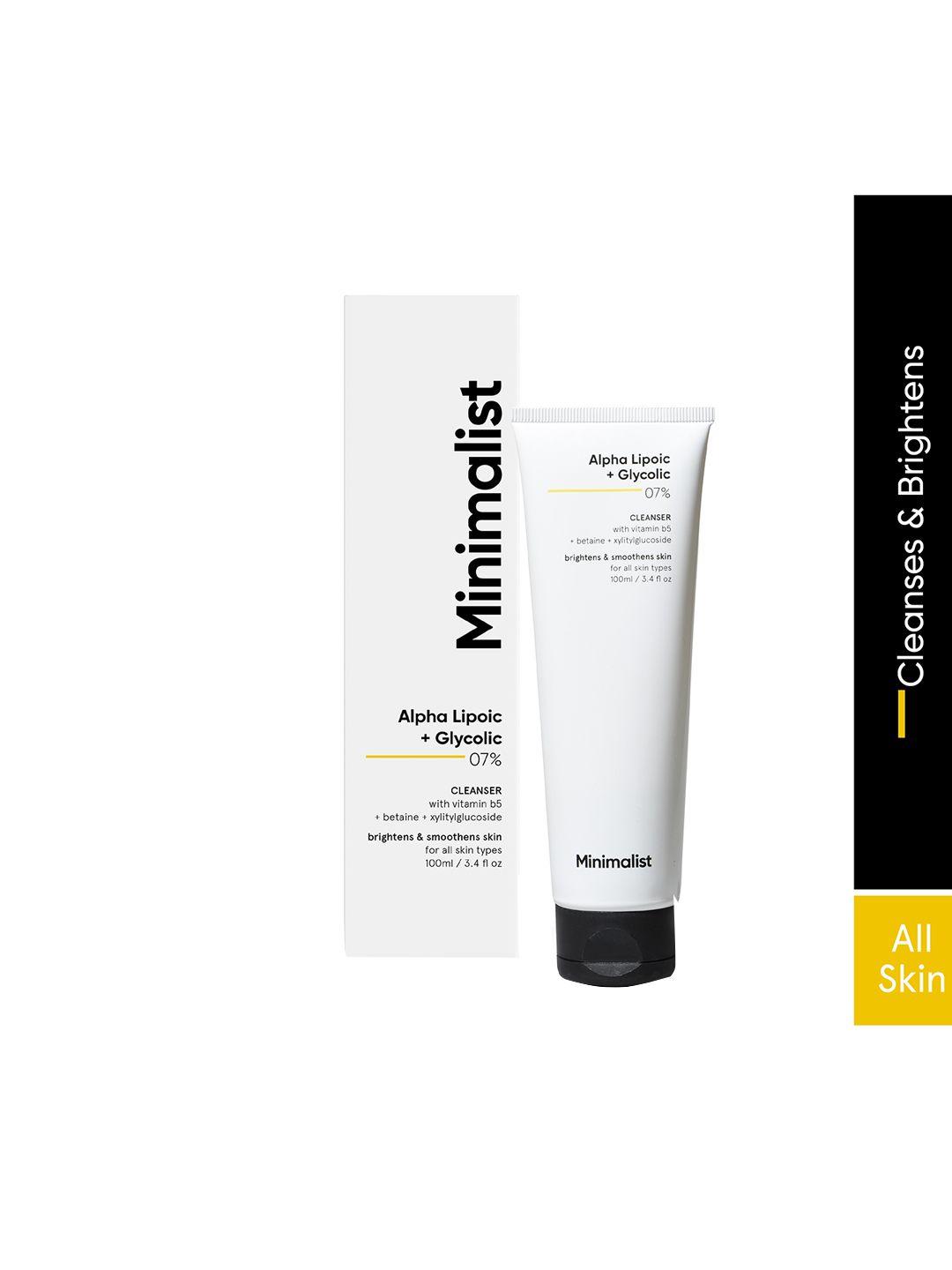 minimalist 7% ala & aha brightening face wash with vitamin b5 - 100 ml