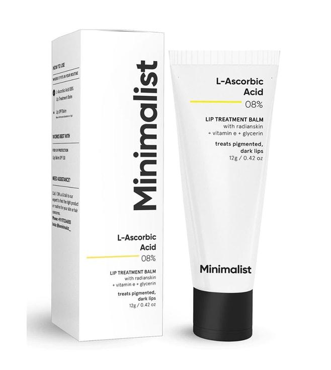 minimalist 8% l-ascorbic acid lip treatment balm with vitamin e, radianskin & gylcerine - 12 gm