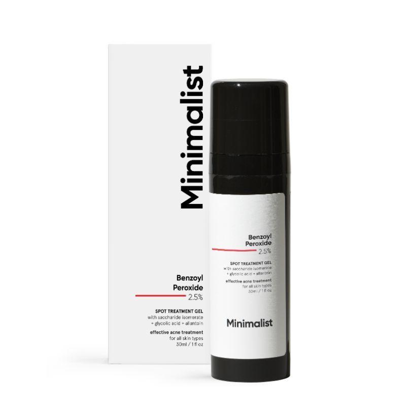 minimalist bpo acne spot treatment gel with benzoyl peroxide & glycolic acid (aha)