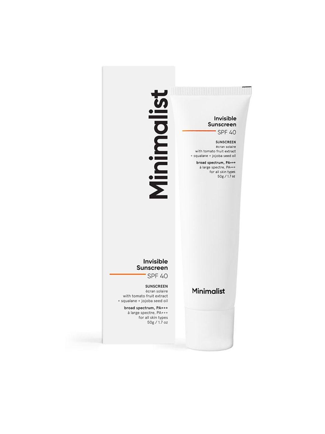 minimalist invisible sunscreen with tomato fruit extract squalene & jojoba seed oil -spf40