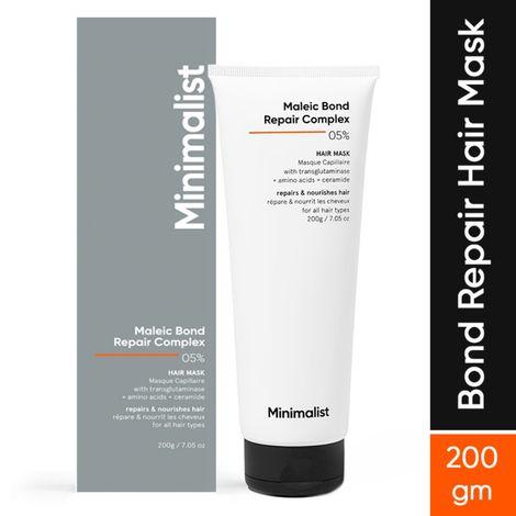 minimalist maleic bond repair complex 5% hair mask with transglutaminase,amino acids & ceramides 200gm