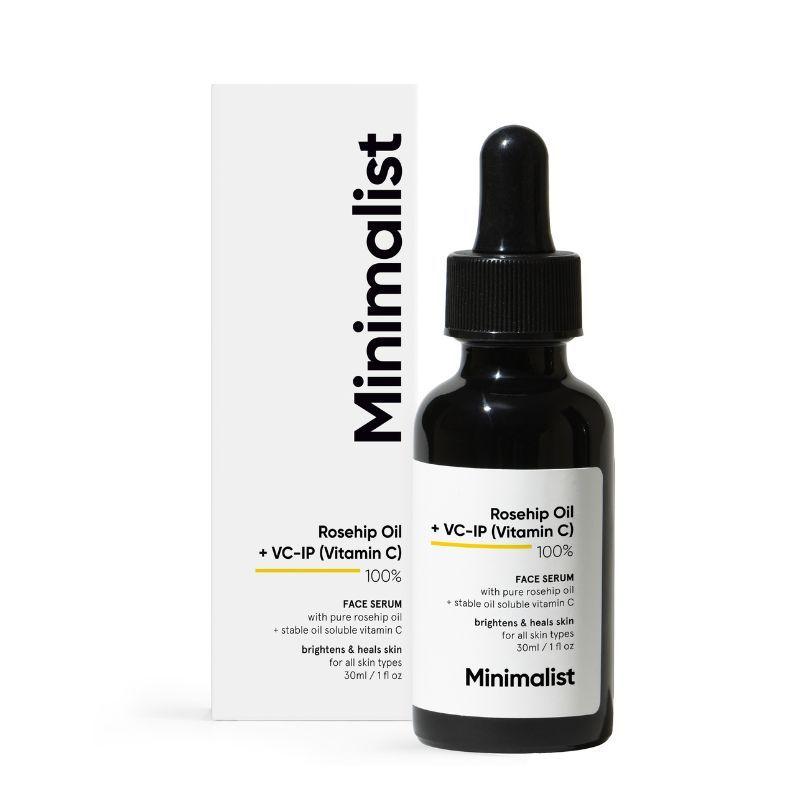minimalist pure rosehip face oil with vitamin c for glowing skin