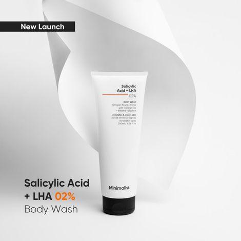 minimalist salicylic acid & lha 2% body wash with niacinamide, betaine & gylcerine