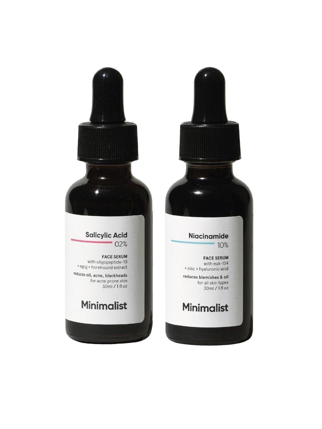 minimalist set of salicylic acid & niacinamide oil-free face serum - 30 ml each