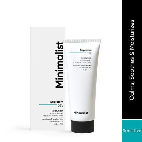 minimalist 3% sepicalm moisturizer with oat extract + squalane + amino acids, nourishes & soothes skin for sensitive skin, 50 g