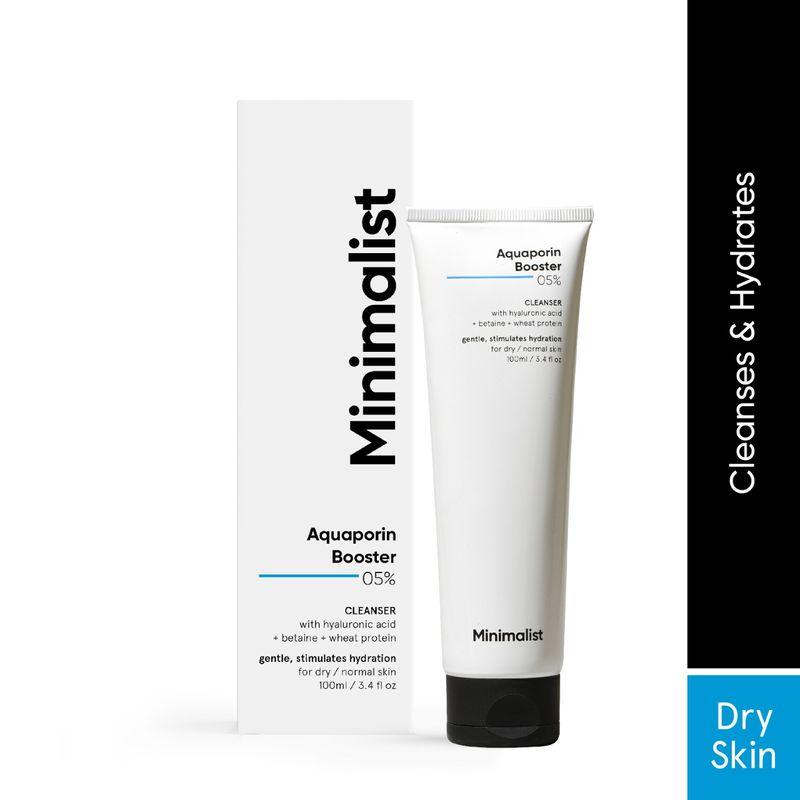 minimalist 5% aquaporin booster face wash with hyaluronic acid for dry skin