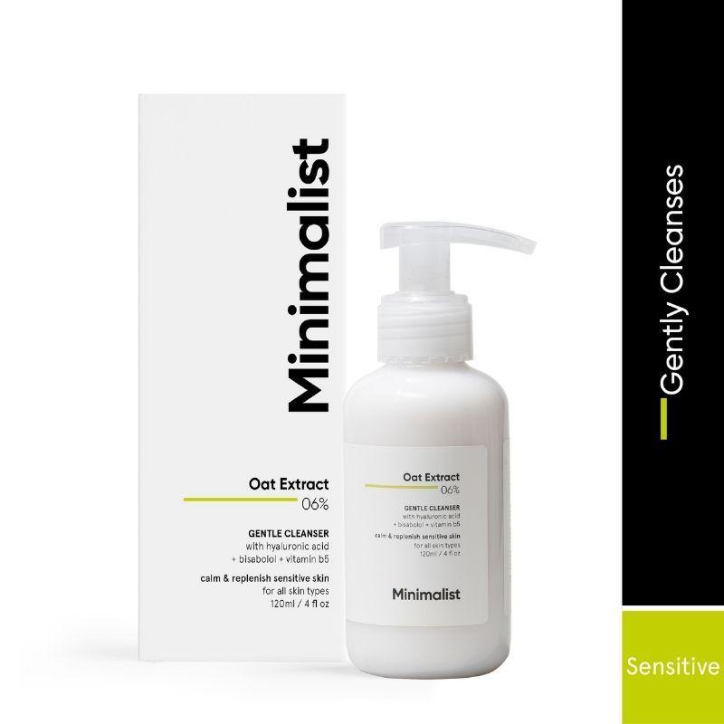 minimalist 6% oat extract gentle cleanser with hyaluronic acid for sensitive skin