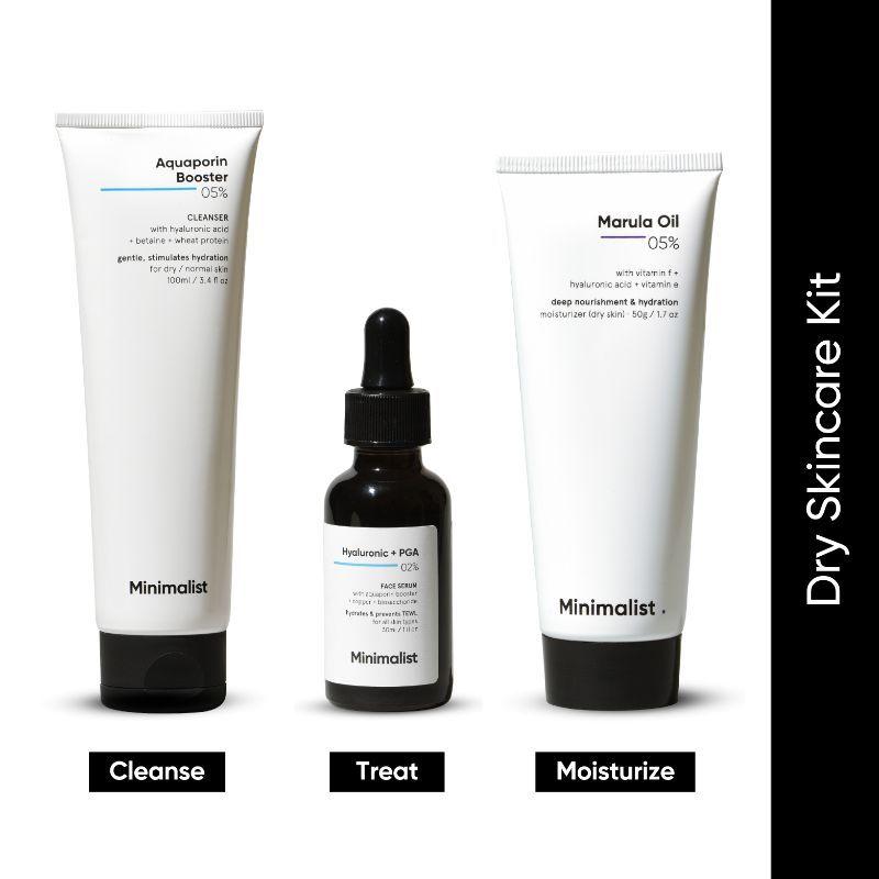 minimalist dry skincare kit