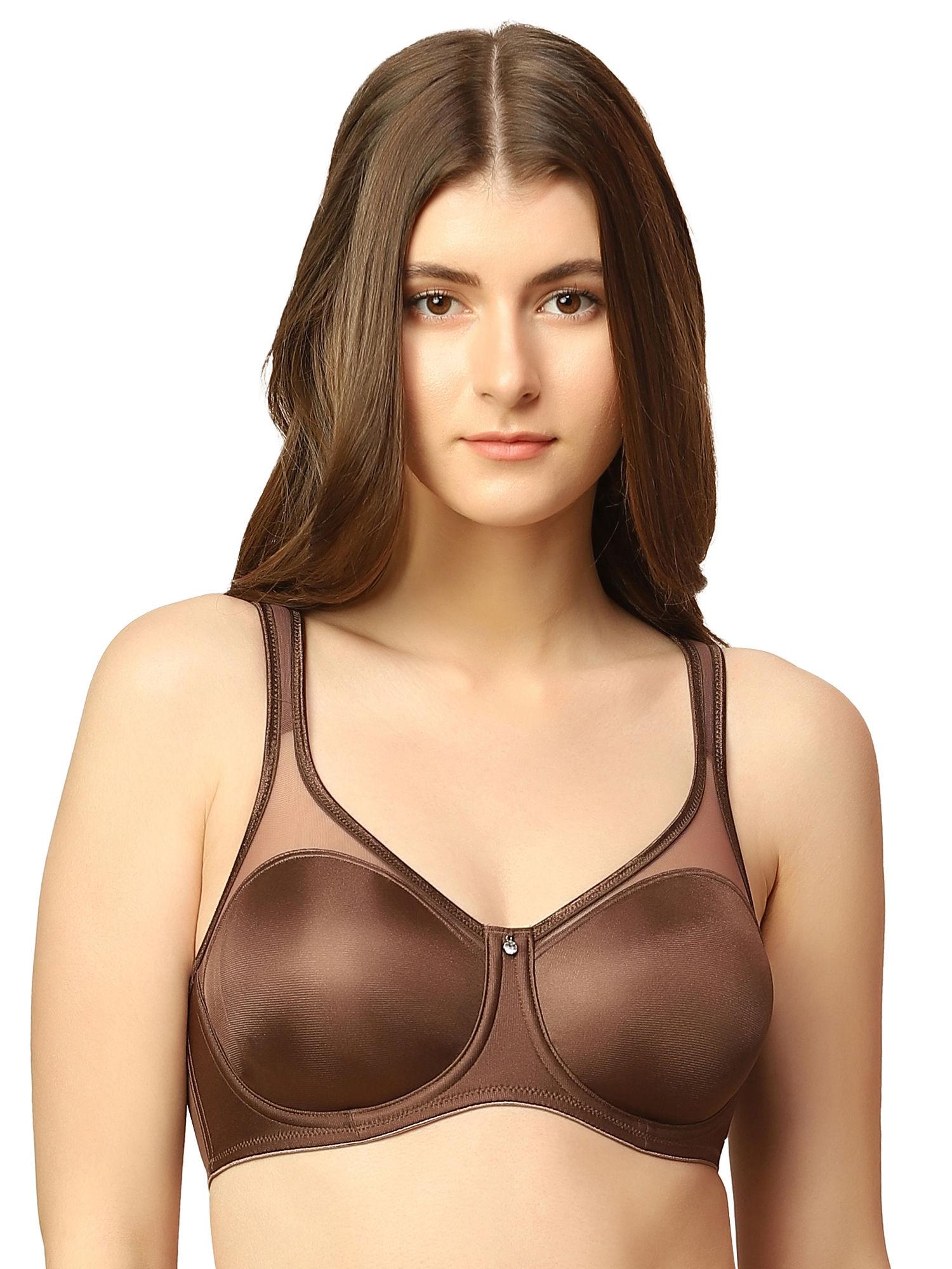 minimizer 121 non-padded wired full coverage bra - brown